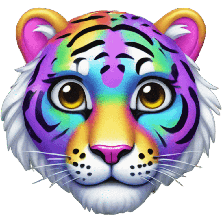 Lisa frank rainbow tiger with jewels on stripes emoji