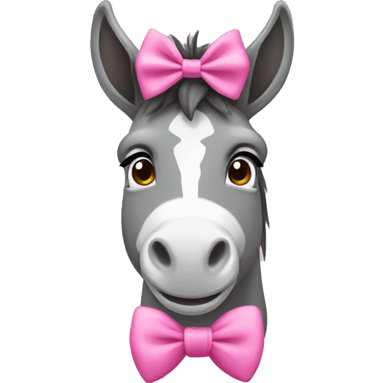 Donkey wearing pink bow emoji