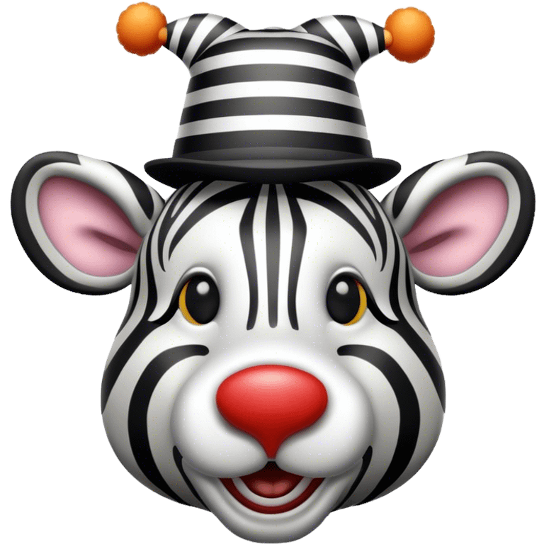 Zebre avec un chapeau de clown emoji