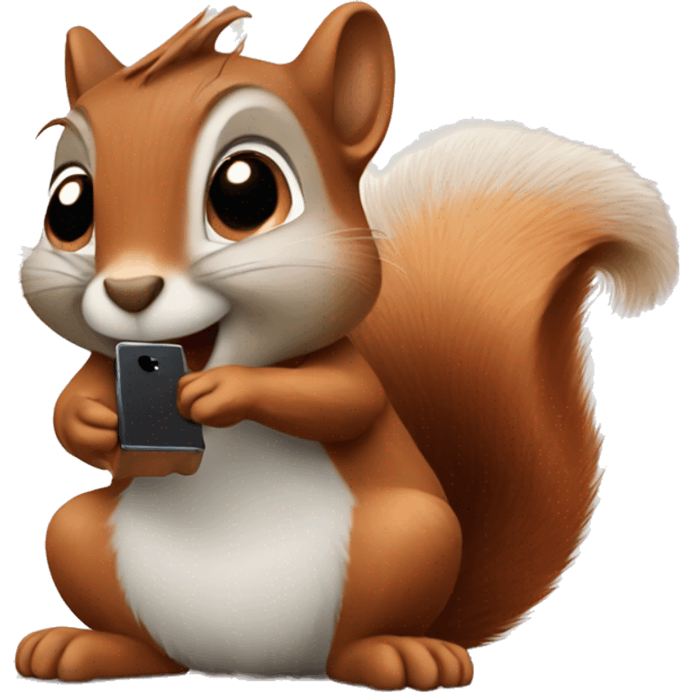 squirrel with iphone emoji