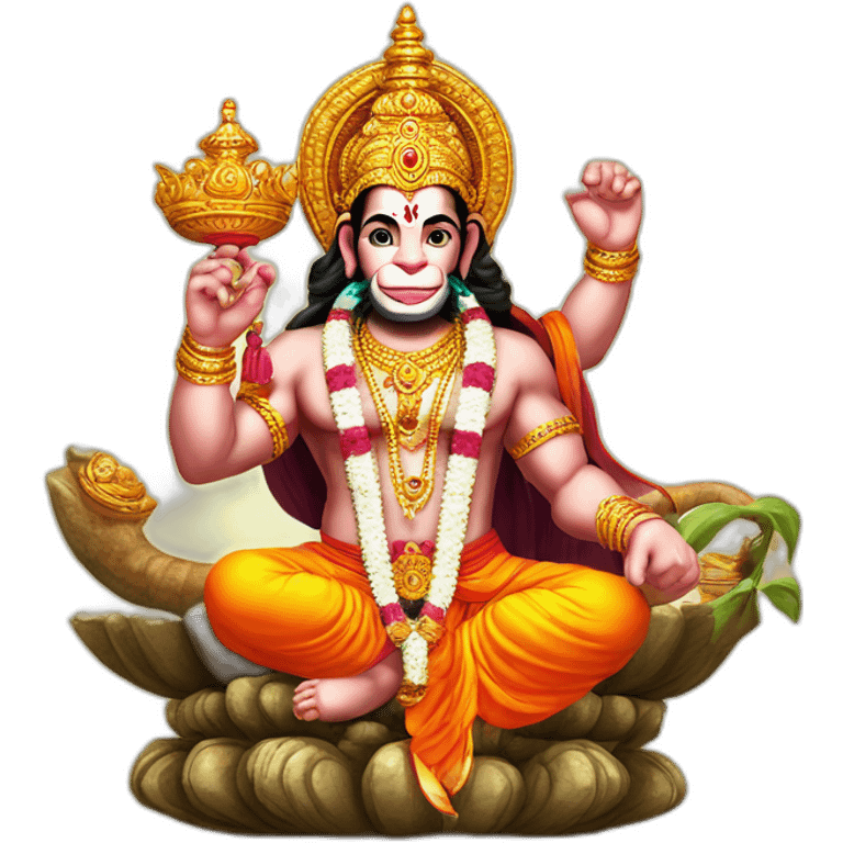 Lord Hanuman bringing sanjivini emoji