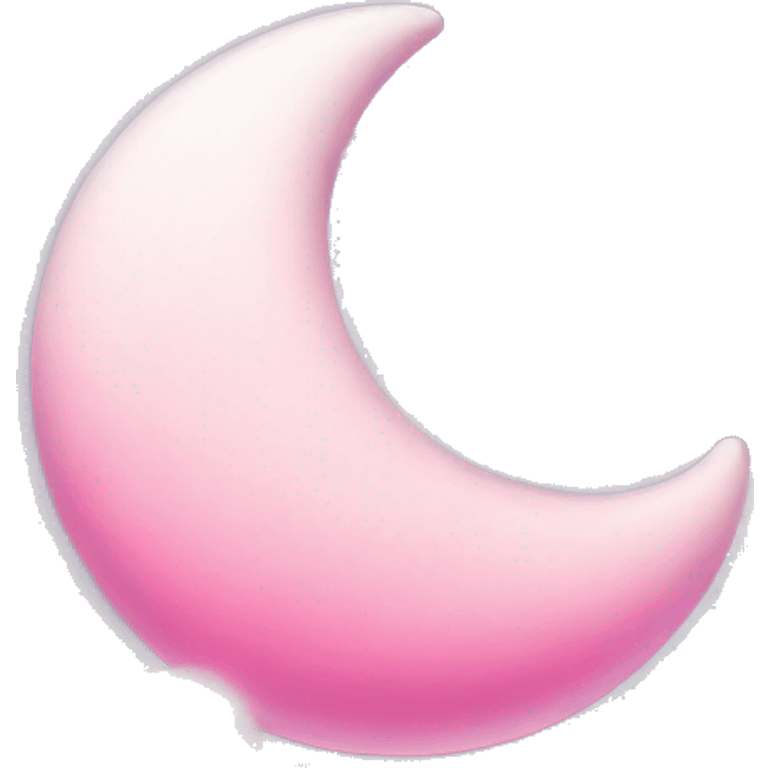 Pink crescent moon with sparkly white clouds emoji