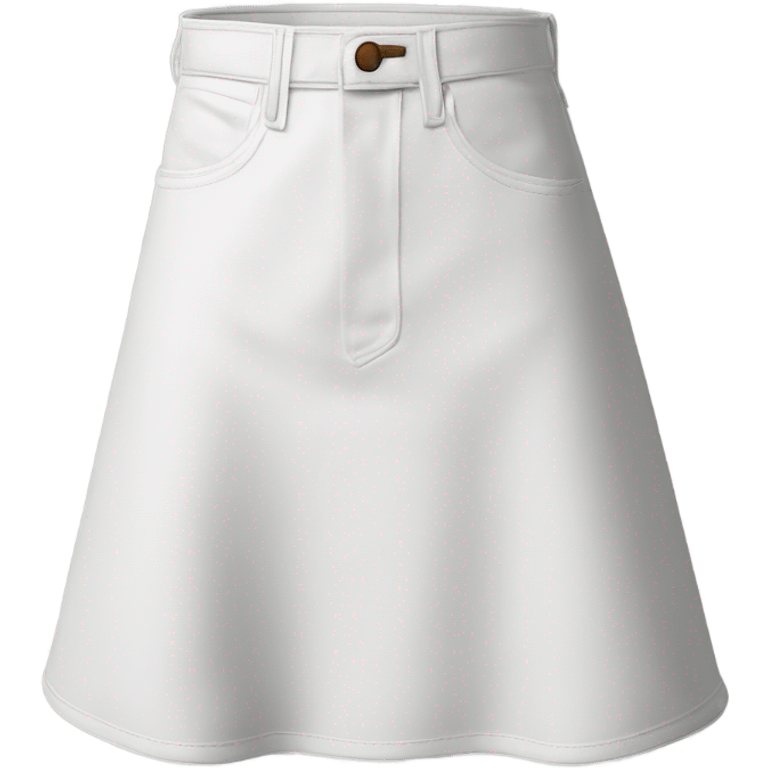 Realistic A-line high waisted white denim skirt, isolated emoji