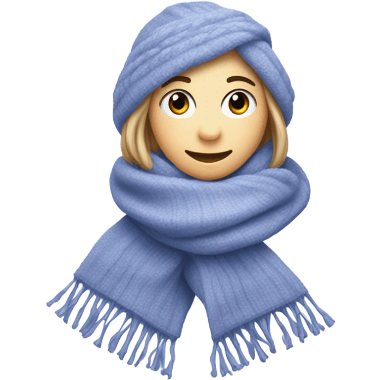 Realistic periwinkle winter scarf isolated emoji