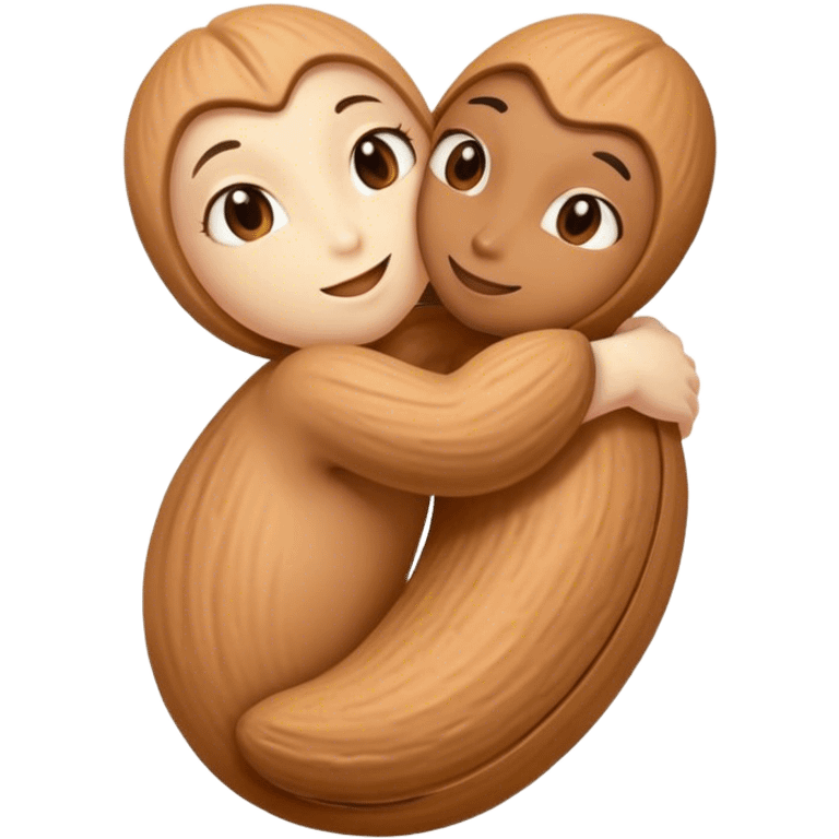 almond and cashew hugging emoji