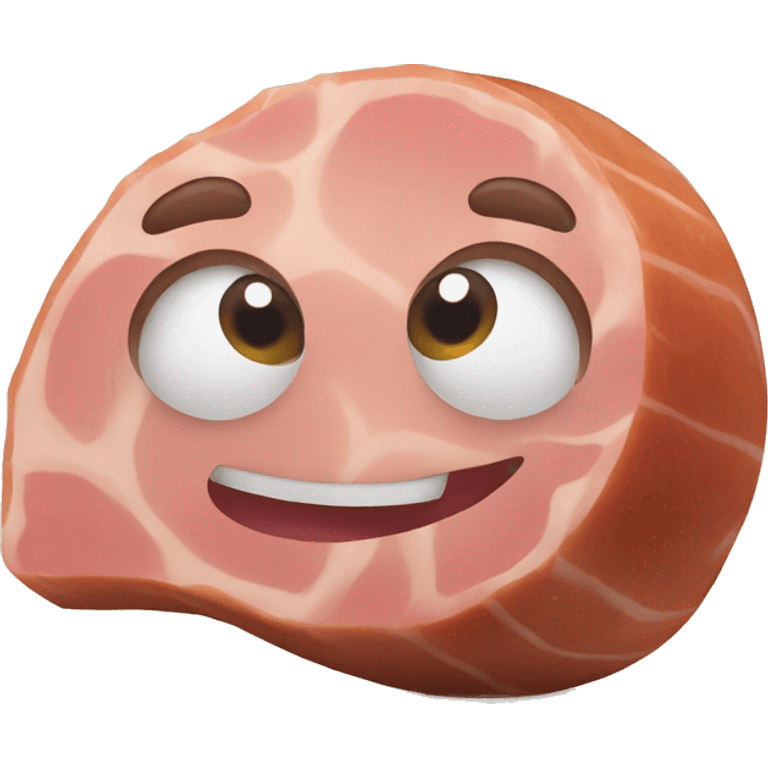 Ham with face emoji