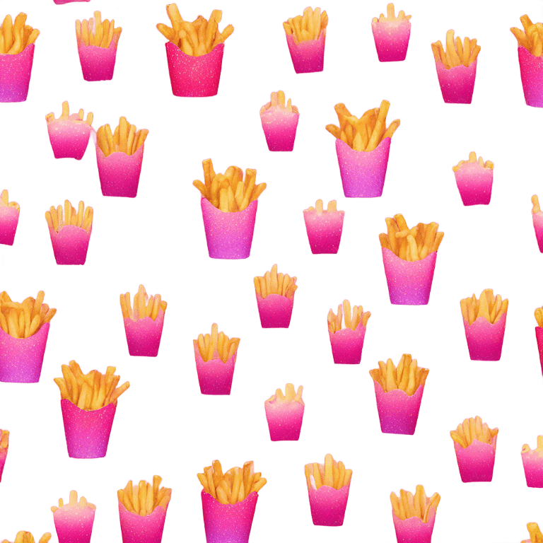 Pink ombre McDonald’s fries with glitter  emoji