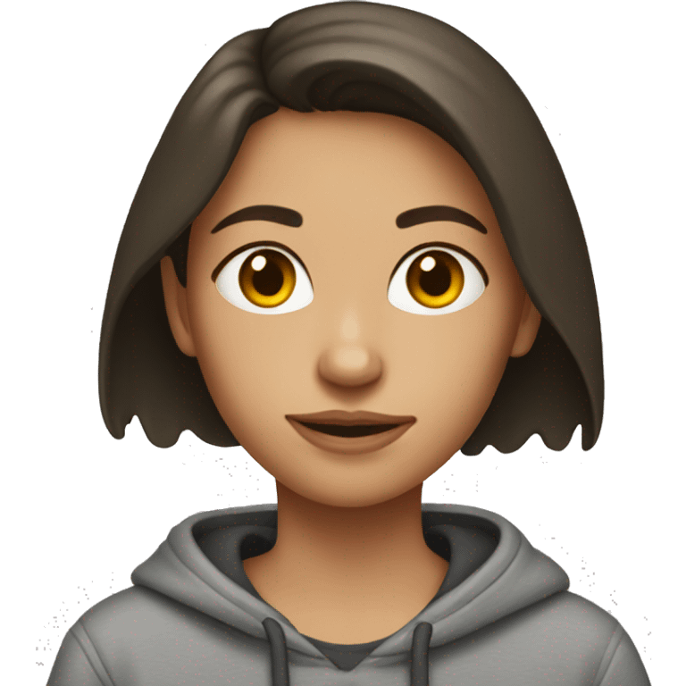 Brunette Girl wearing a sweatshirt emoji