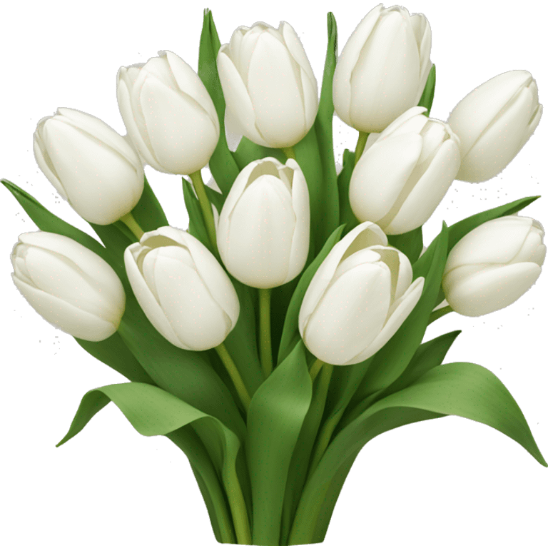 bouquet of white tulips  emoji