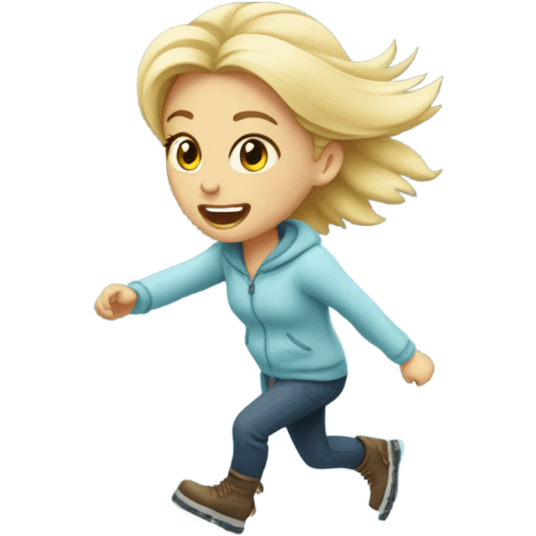 Blonde girl slipping on ice  emoji