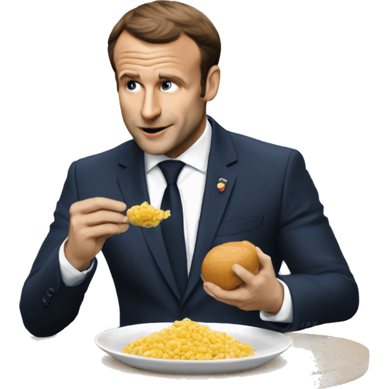 Macron qui mange un maquereau  emoji