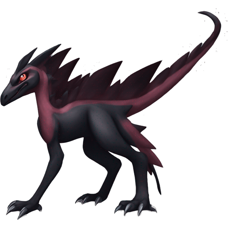 cool edgy black and maroon Dark-type nargacuga Salazzle  Salandite Pokémon full body by LiLaiRa, by Falvie emoji