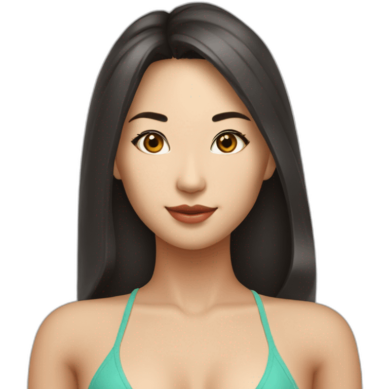 Sexy soft-fit wasian woman bikini (beach body) soft face emoji