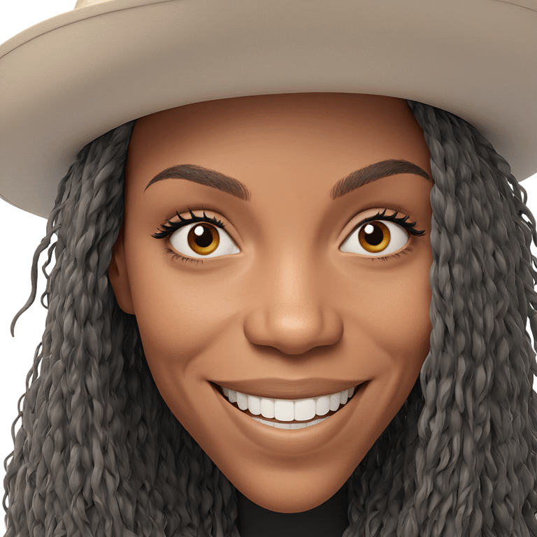 smiling girl in hat portrait emoji