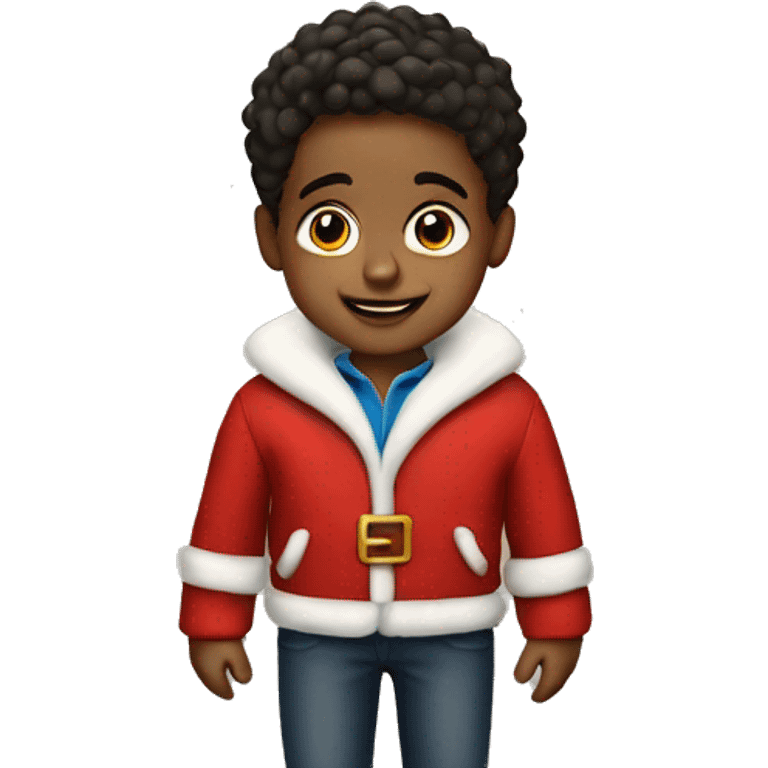 Young boy in a santa jacket emoji