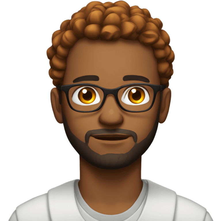 white young man with orange short beard, bold hair, glasses as he praying  emoji