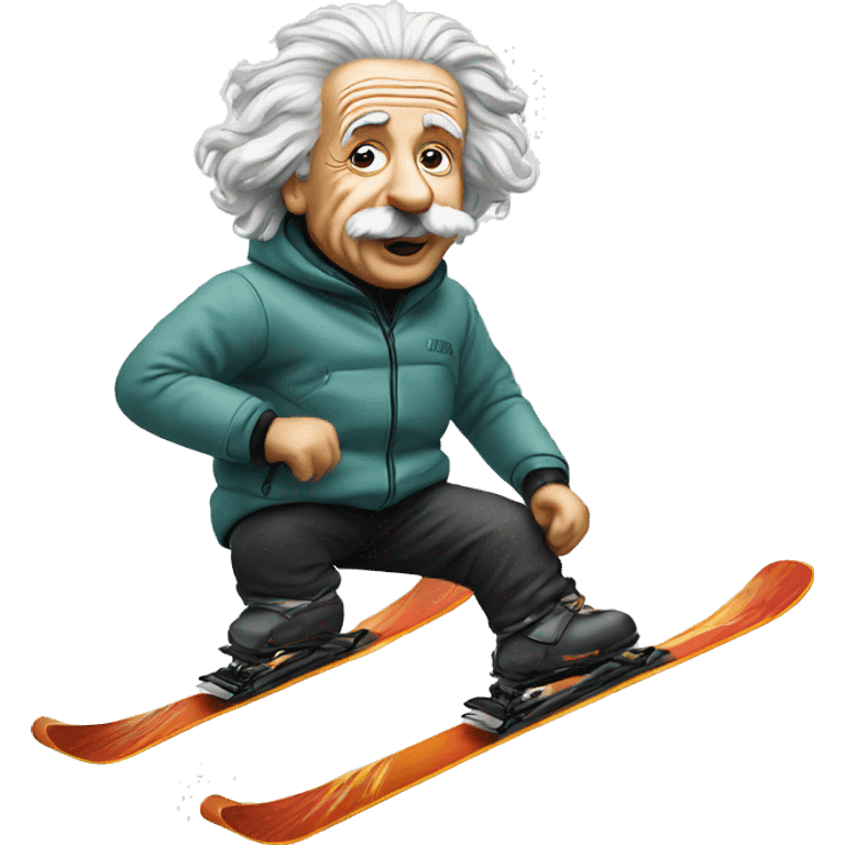 Einstein on skis emoji