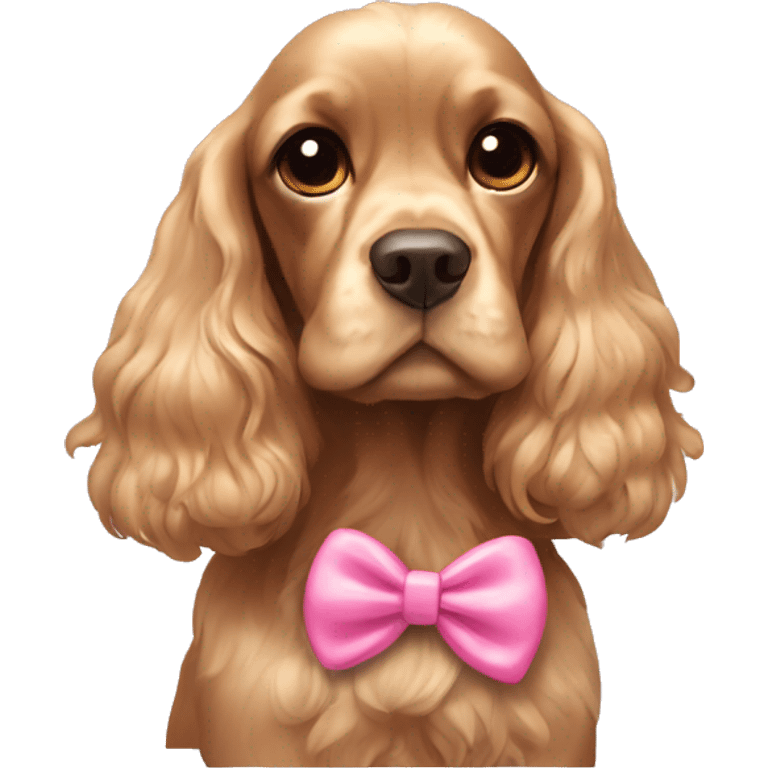 cocker spaniel with a tiny pink bow emoji