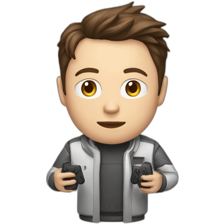 Elon Musk playing video game emoji