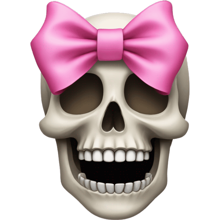 Skull with a pink bow emoji