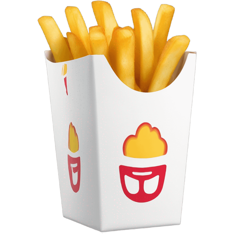 french fry box with one fry and star logo emoji