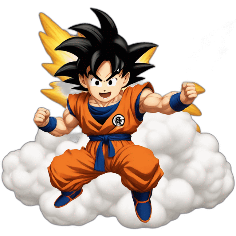 goku flying on his a magic cloud from dragon ball emoji