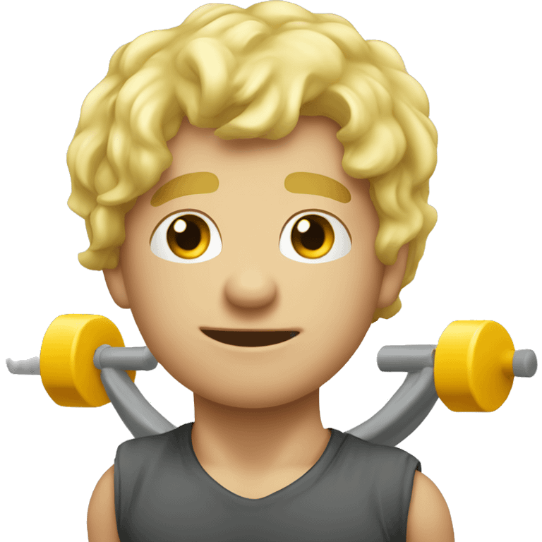 a drippy blond guy doing workout emoji