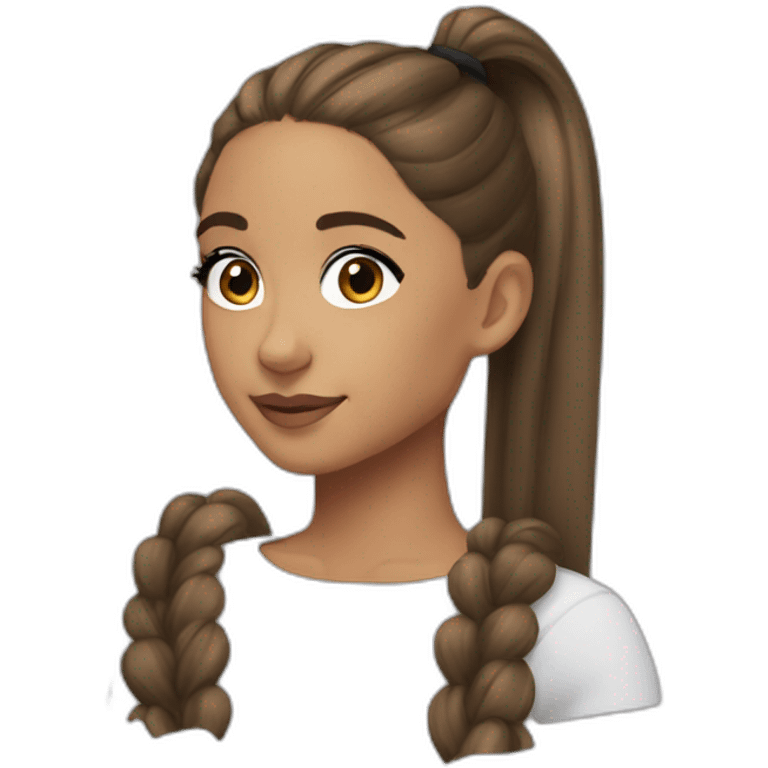 Ariana Grande with ponytail emoji