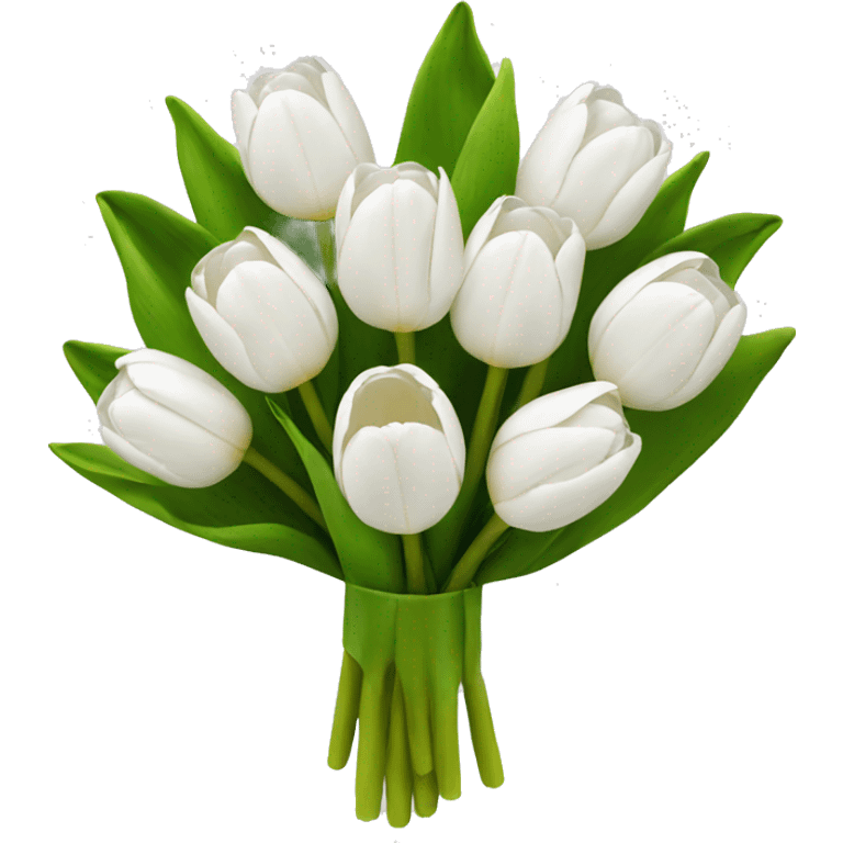 white tulip bouquet  emoji