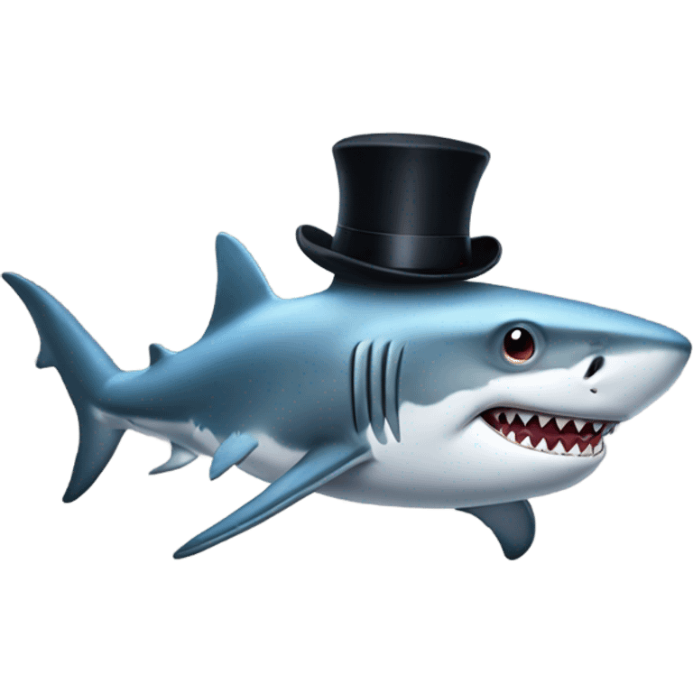 shark with tophat emoji