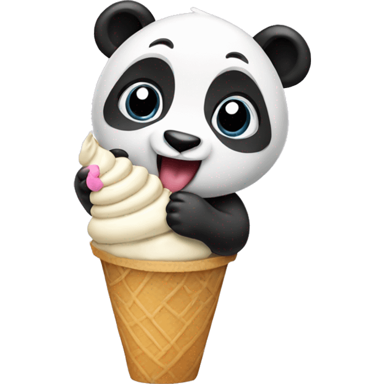 Panda eating ice cream emoji