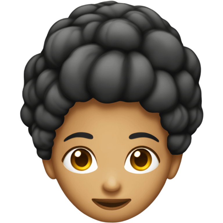 Mulher morena iluminada cabelo cacheado Secretária executiva emoji