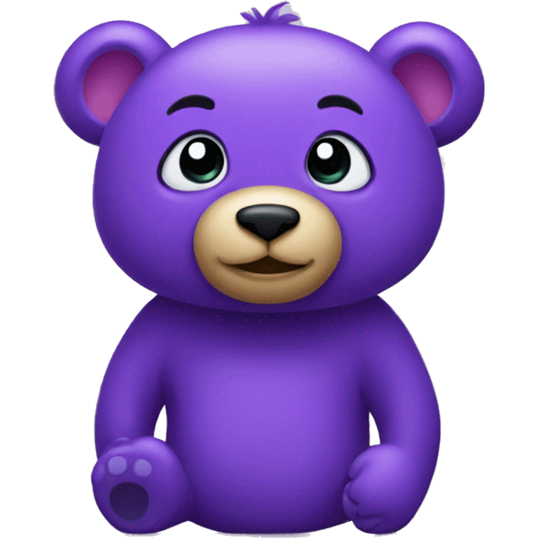 Purple bear winks emoji