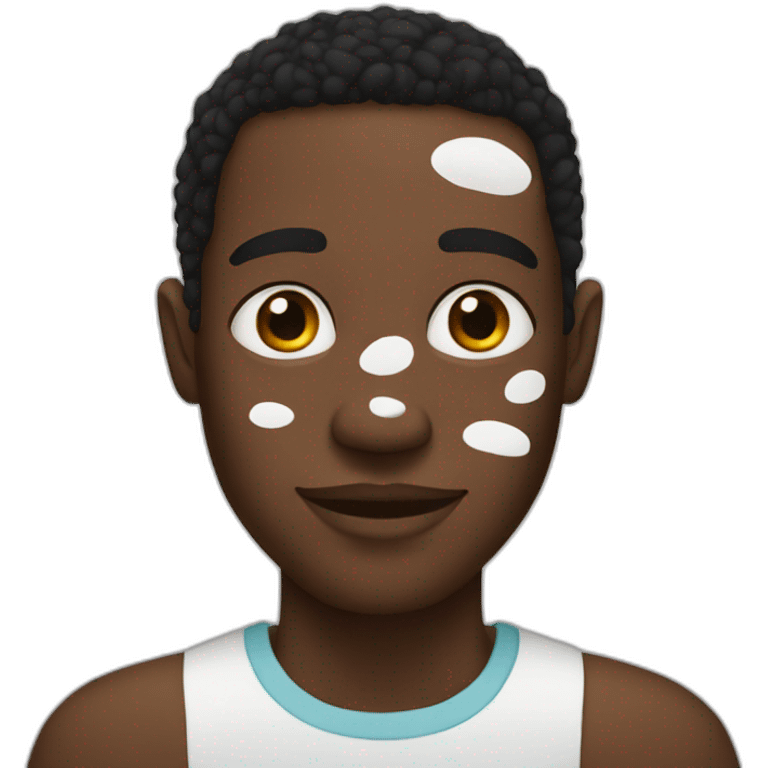 Black man with vitiligo  emoji