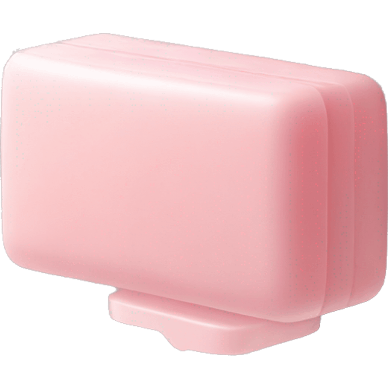 Light pink soap bar sitting on a soap holder emoji