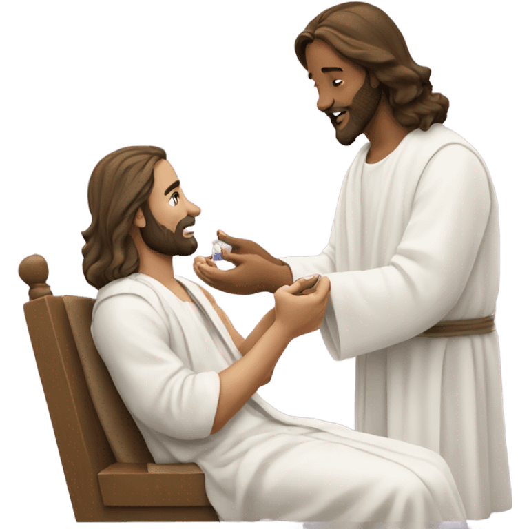 Jesus receiving a manicure emoji