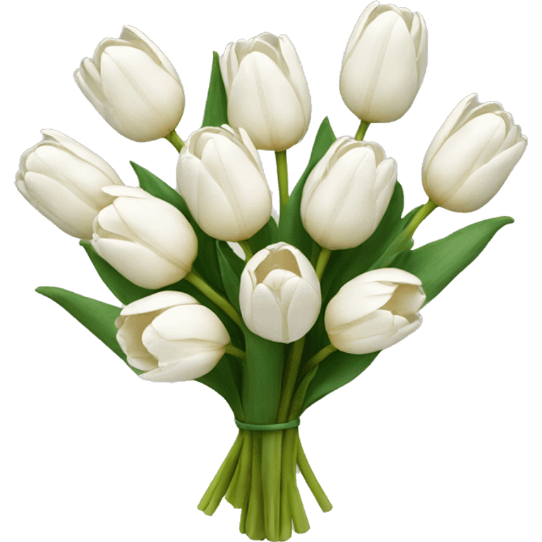 white tulip bouquet  emoji