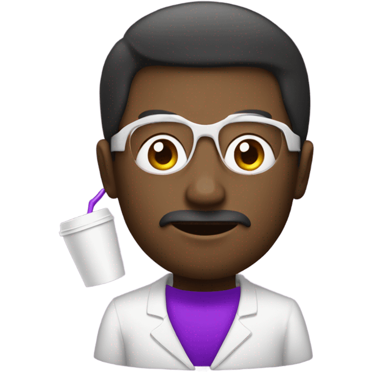 Man with white cup and purple drank emoji