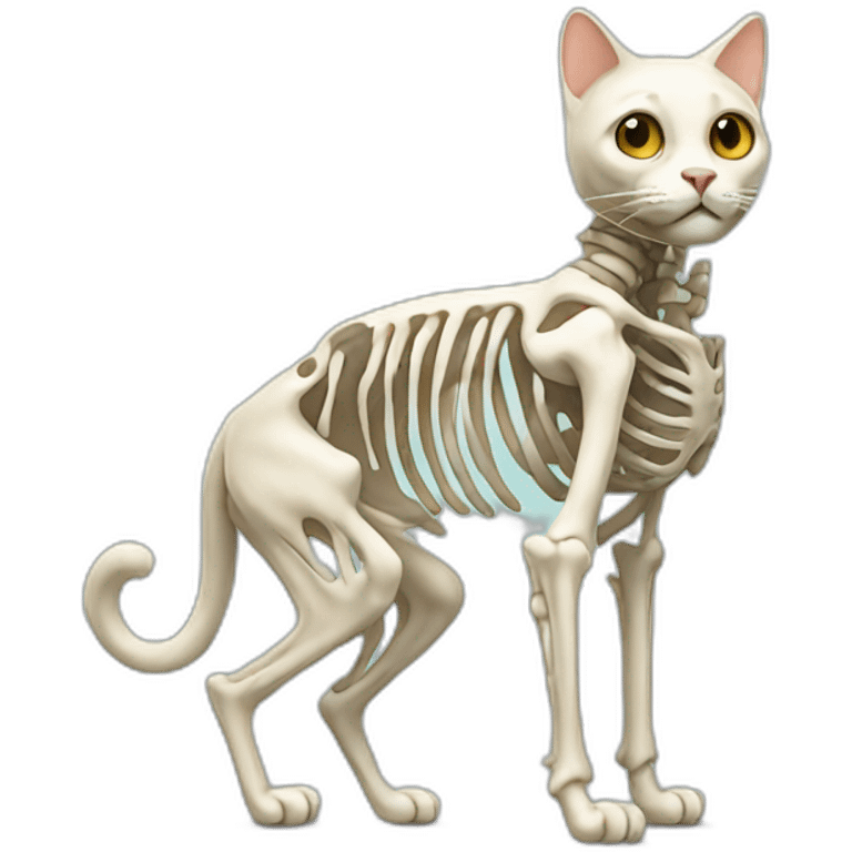 cat with skeleton body emoji