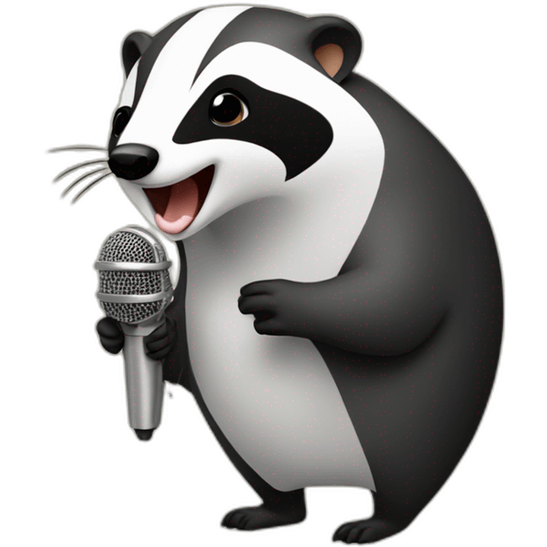 badger singing with microphone emoji