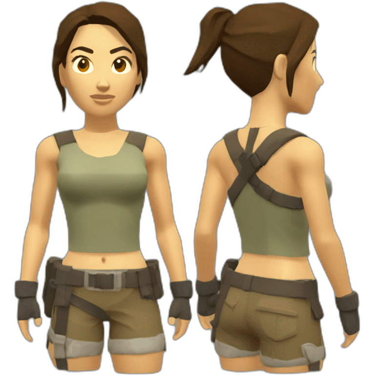 very low poly tomb raider, upper body emoji