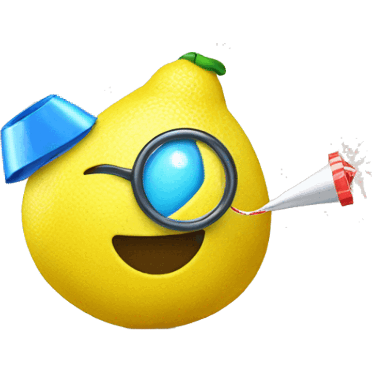 a lemon with a party blower emoji