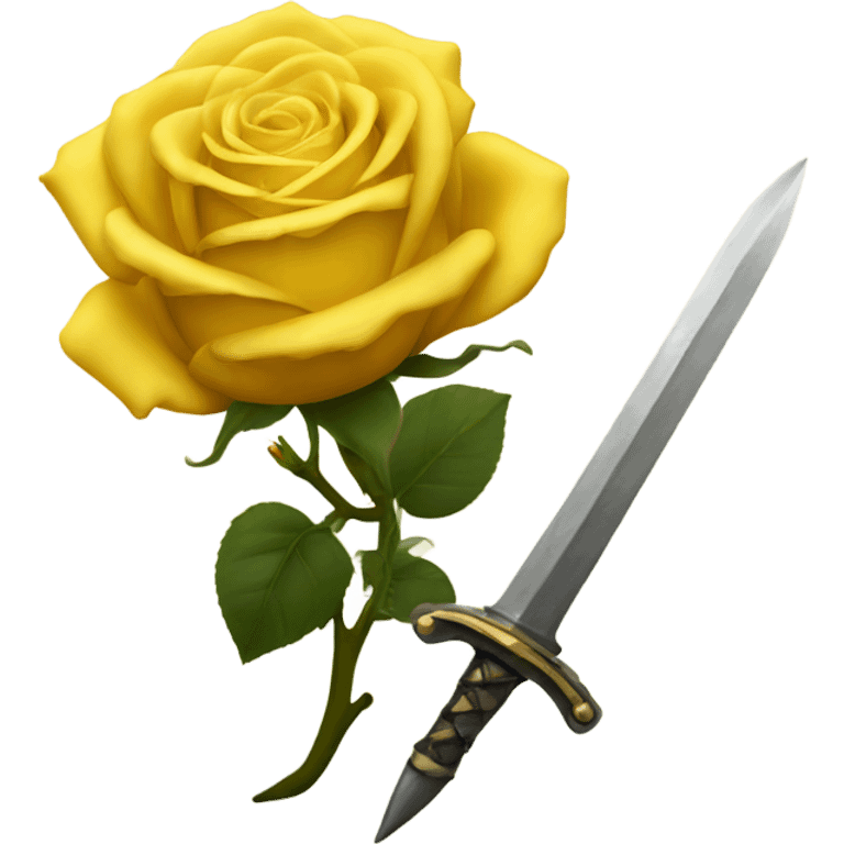 yellow roses with dagger emoji