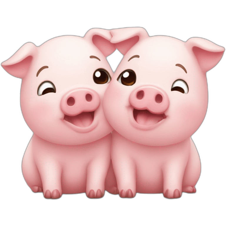 emoji of two cute pigglets kissing emoji