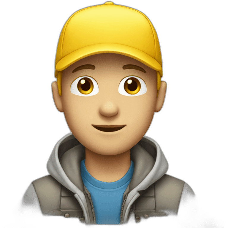 White boy wearing Yellow cap emoji