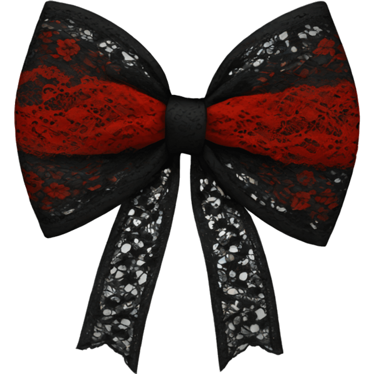 black lace bow red emoji