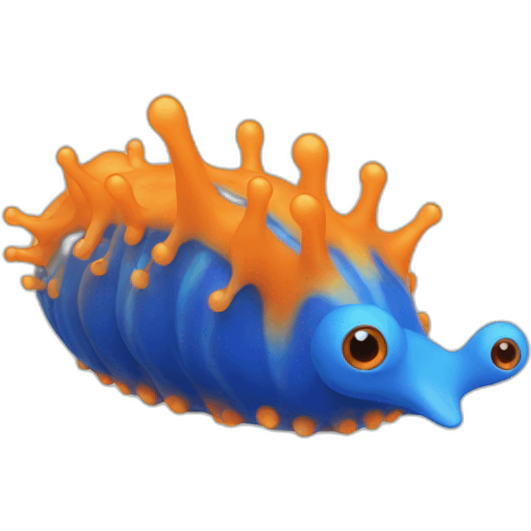 sea slug orange and blue emoji