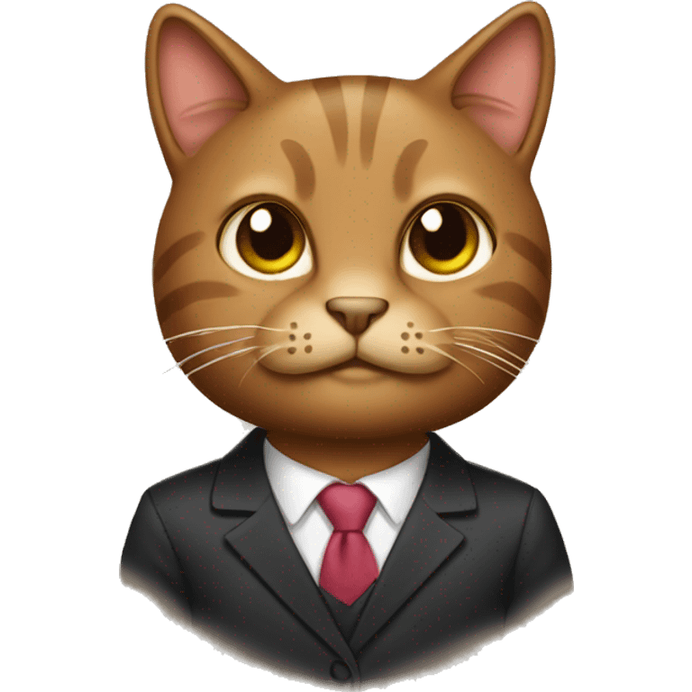 Brown cat wearing a suit emoji