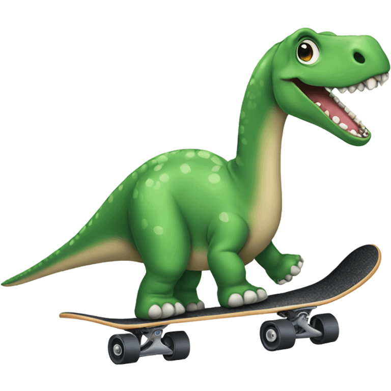 Diplodocus doing skateboard emoji