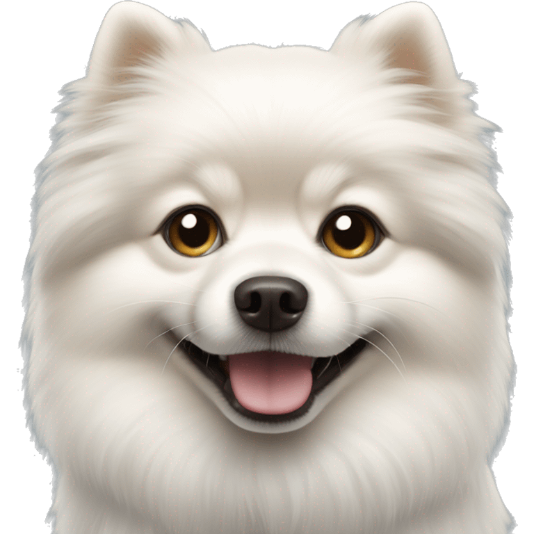 White Pomeranian spitz dog  emoji